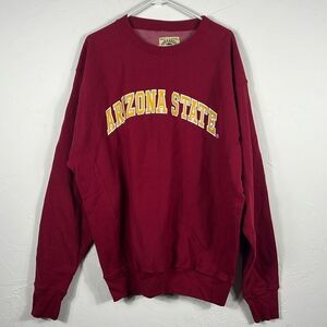 🏈🏀 NWT Vintage ARIZONA STATE SUN DEVILS Embroidered Crewneck Sweatshirt Mens L